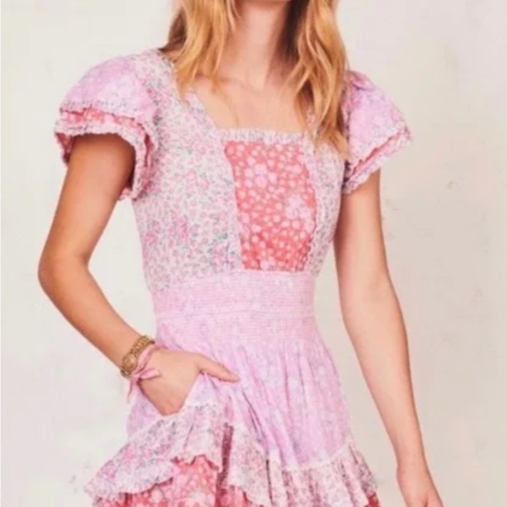 Floral Pink Ruffle LoveShackFancy dress
